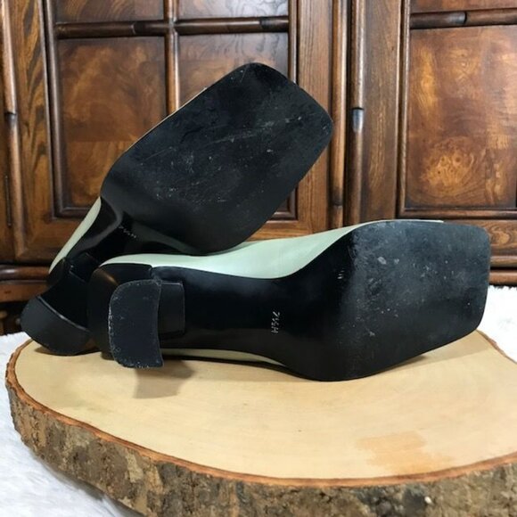 Nine West Mint Julep Genuine Leather Satin Finish Curved Heeled Sandal - Picture 10 of 13